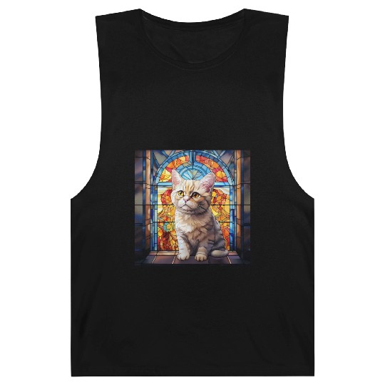 British Shorthair kitten in stained glass Barnard Tanks