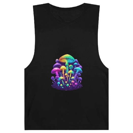 Psychedelic Colorful Mushroom Barnard Tanks