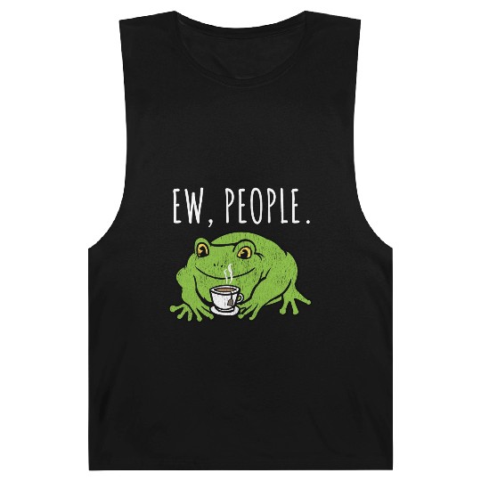 Ew People Cottagecore Frog With Tea Barnard Tanks