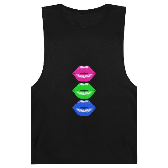 3 Kissing Lips Neon Colors Barnard Tanks