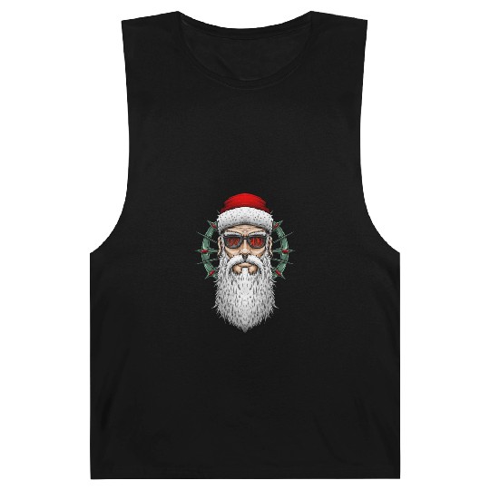 hipster santa claus stay weird Barnard Tanks
