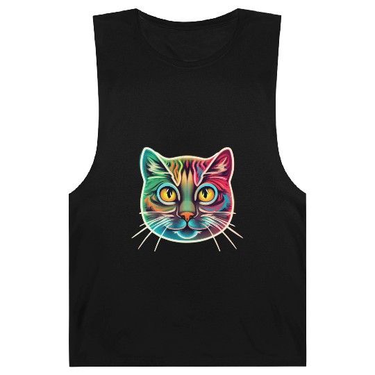 cat face neon design Barnard Tanks