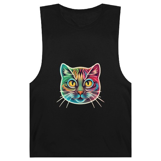 cat face neon design Barnard Tanks