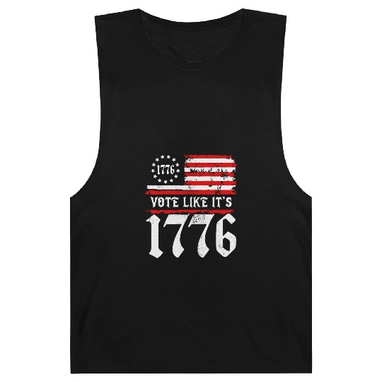 Vote Like It's 1776 Patriotic American Flag Voter Barnard Tanks