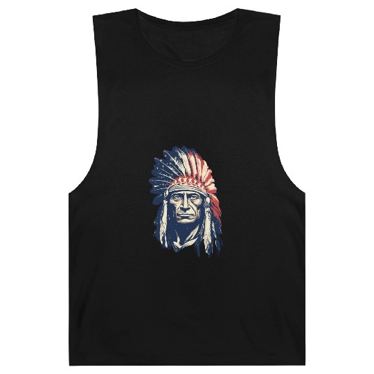 Indian Native American Chief Feather Headdress Barnard Tanks