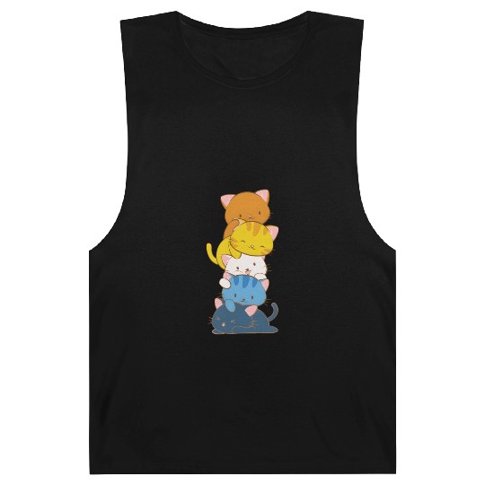 Arotic Aual Pride Lgbtq Kawaii Cats Aroace Barnard Tanks