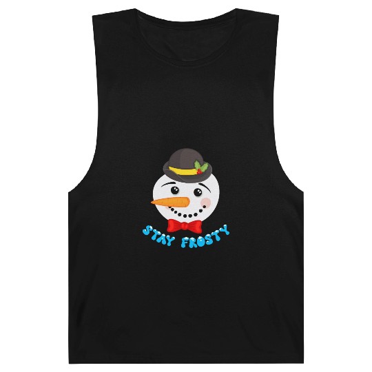 Snowman Head Snow Globe STAY FROSTY Funny Barnard Tanks