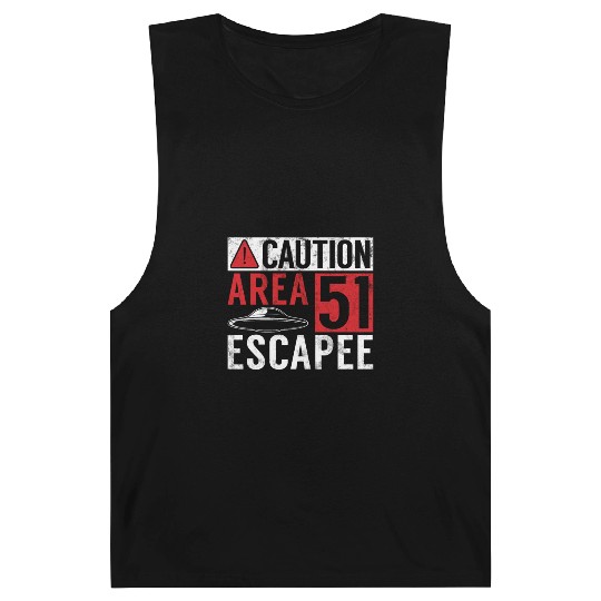 Caution Area 51 Escapee Alien Aliens Ufo Gifts Barnard Tanks