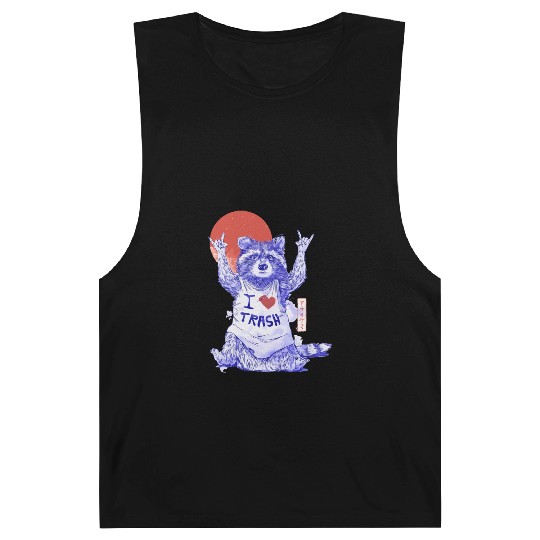 I Love Trash Cute Funny Metal Raccoon Gift Barnard Tanks