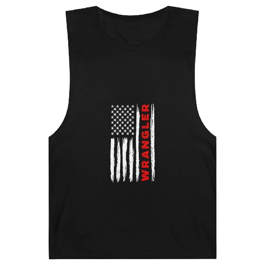 American Flag Wrangler Us Usa Flag Patriotic Barnard Tanks