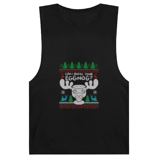 Can I Refill your Eggnog? Ugly Christmas Themed Barnard Tanks