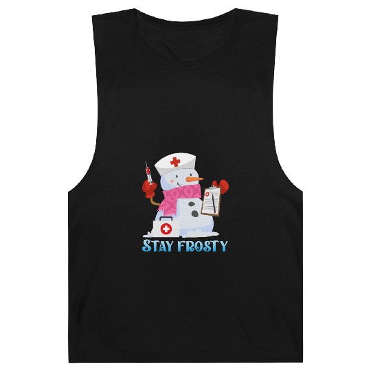 Nurse Snowman Stay Frosty Snow Fan Funny Barnard Tanks