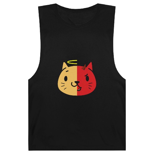Two Face Cat Angel And Devil Barnard Tanks