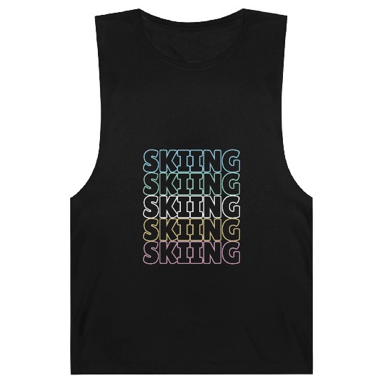 Colourful skiing design, ski lover gift Barnard Tanks