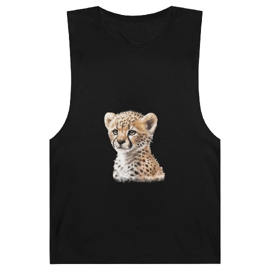 Baby Cheetah Aesthetic Watercolor Painting Barnard Tanks