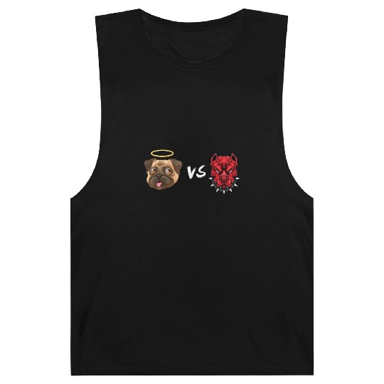 Angel Pug Dog Vs Devil Pitbull Dog Barnard Tanks