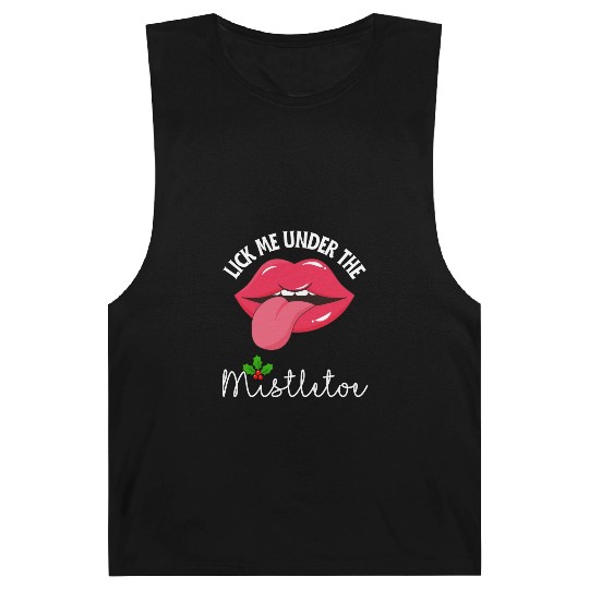 Lick me under the mistletoe ugly Christmas sweater Barnard Tanks