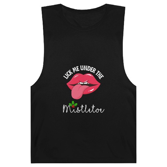 Lick me under the mistletoe ugly Christmas sweater Barnard Tanks