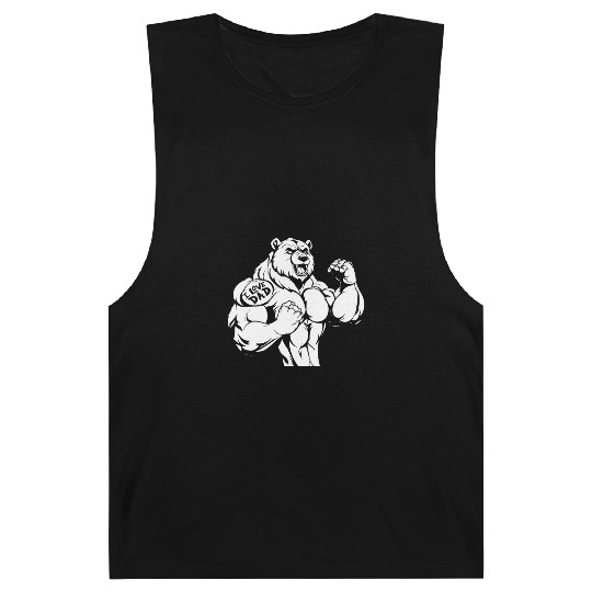Brown Bear Biceps Tattoo I Love Dad Barnard Tanks