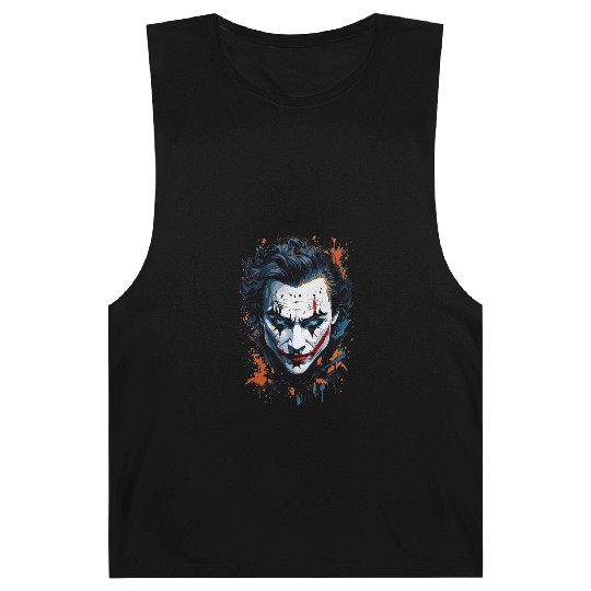 Chaos in Colors: Vibrant Joker Face Barnard Tanks