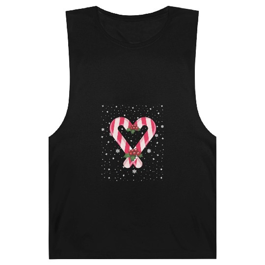 Candy Cane Hearts Christmas Xmas Holidays Santa Barnard Tanks