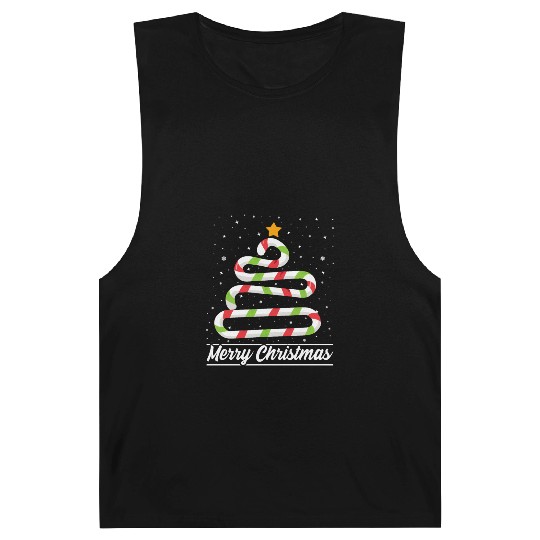 Candy Cane Tree Christmas Xmas Holidays Santa Hat Barnard Tanks