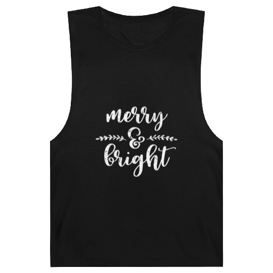Merry And Bright Meme Funny Christmas Vintage Barnard Tanks