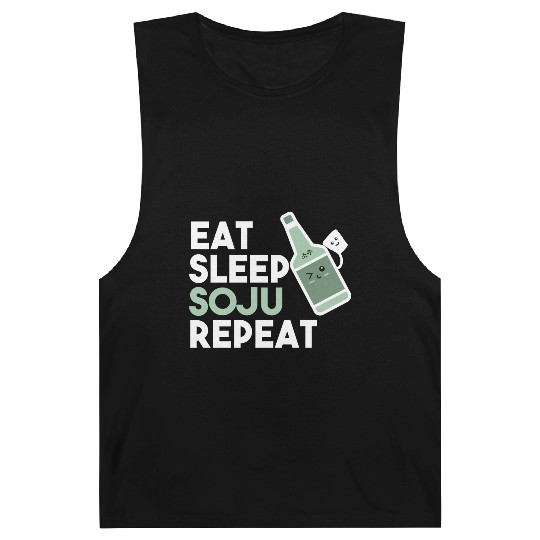 Eat Sleep Soju Repeat Funny Soju Drinking Korean Barnard Tanks