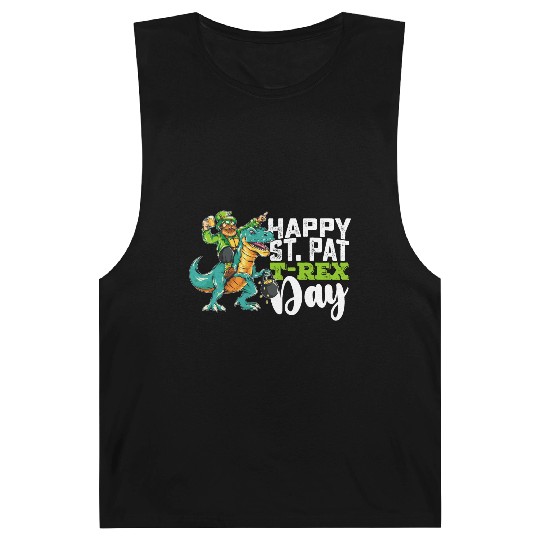 Happy St Patrick's Day Pat T Rex Dinosaur Barnard Tanks