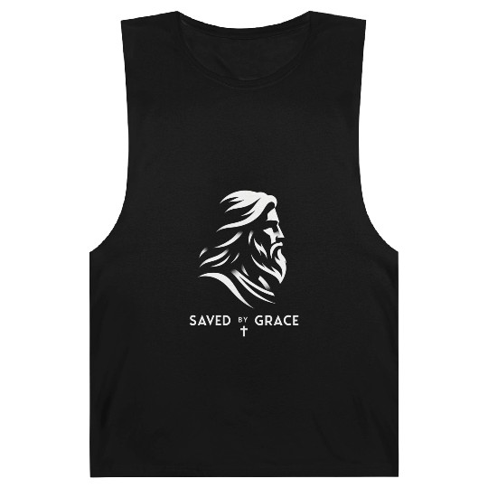 "Saved By Grace".Cool Christian Wear Barnard Tanks