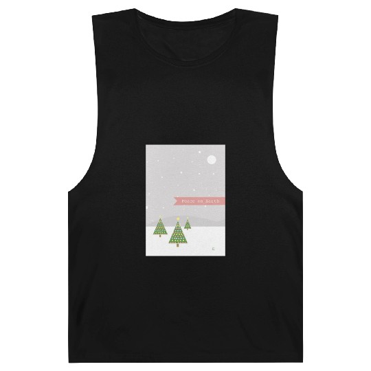 Peace On Earth Christmas Trees Falling Snow Winter Barnard Tanks