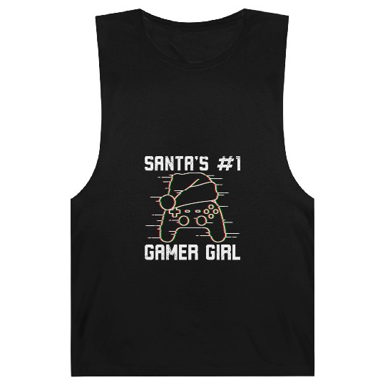 Santa's Number 1 Gamer Girl Christmas Gambling Barnard Tanks