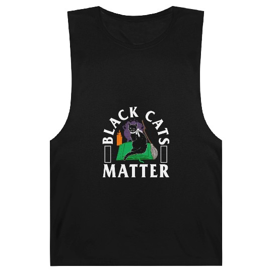 Halloween Barnard Tanks, Black Cats Matter Witch