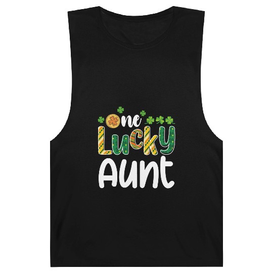 One Lucky Aunt Matching Family St Patrick's Day Barnard Tanks