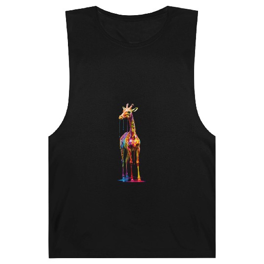 Rainbow Colored Giraffe Barnard Tanks
