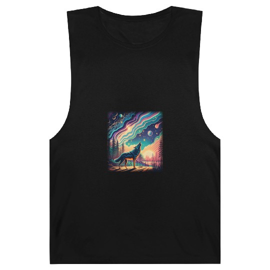 Majestic Wolf Howling At The Eclipse Barnard Tanks