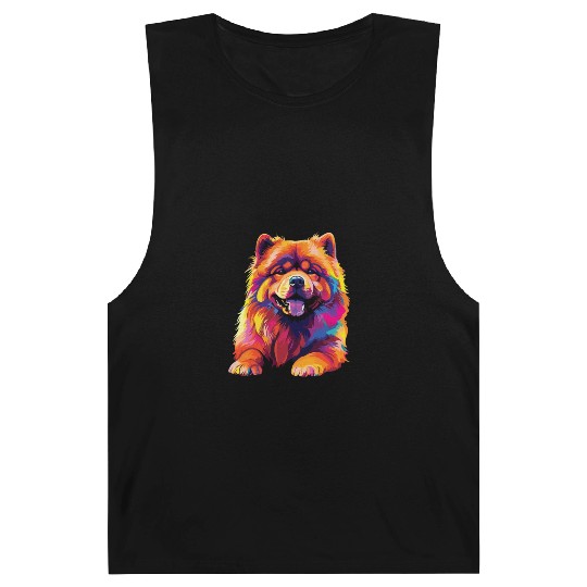 Watercolor Colorful Chow Chow Barnard Tanks