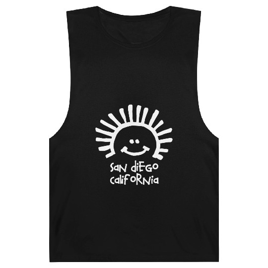 San Diego California Sun Smiley Face Souvenirs Barnard Tanks