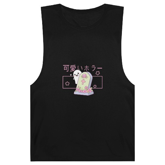 Kawaii Ghost Tombstone Cute Grave Japanese Pastel Barnard Tanks