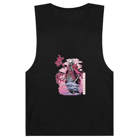 Skeleton Samurai Japanese Streetwear Harajuku Japa Barnard Tanks
