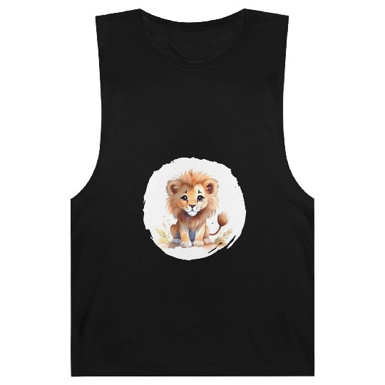Watercolor Lion Barnard Tanks