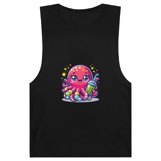 Kawaii Octopus With Bubble Tea Sea Ocean Boba Tea Barnard Tanks