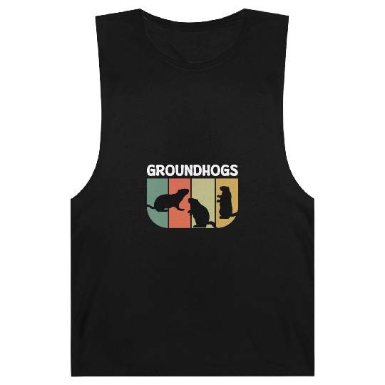 Groundhogs Retro Vintage Happy Groundhog Day Barnard Tanks
