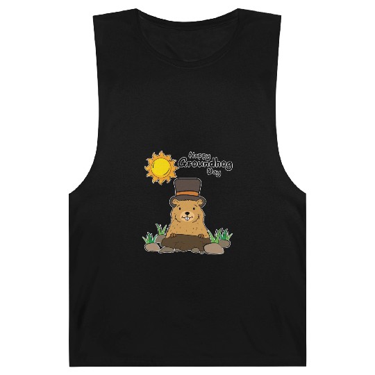 Happy Groundhog Day Animal Groundhog Spirit Rodent Barnard Tanks