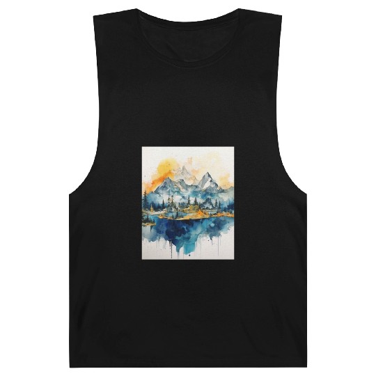 Abstract Watercolor Mountain Barnard Tanks