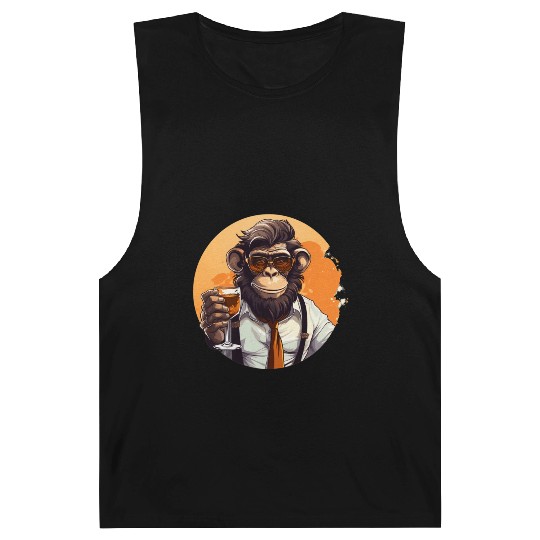 Cool Monkey With Drink Funny Animals Chimpanzee Barnard Tanks