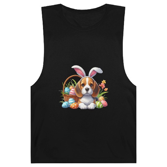 Beagle with bunny ears and easter eggs Barnard Tanks