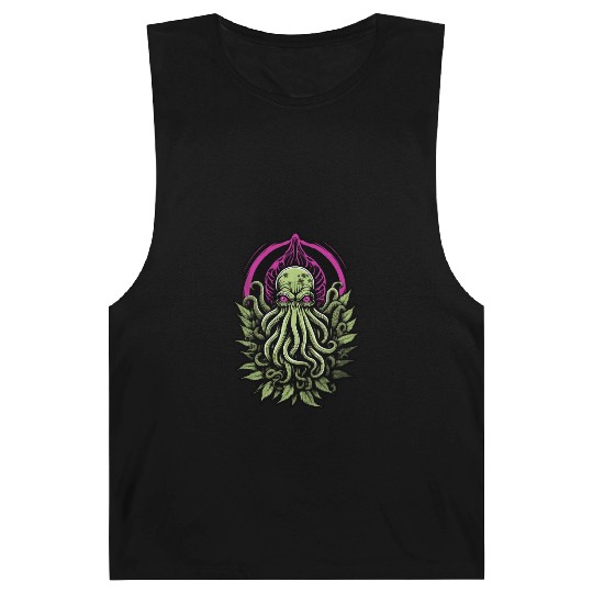 Colorful Cthulhu Barnard Tanks with Marijuana Leaves