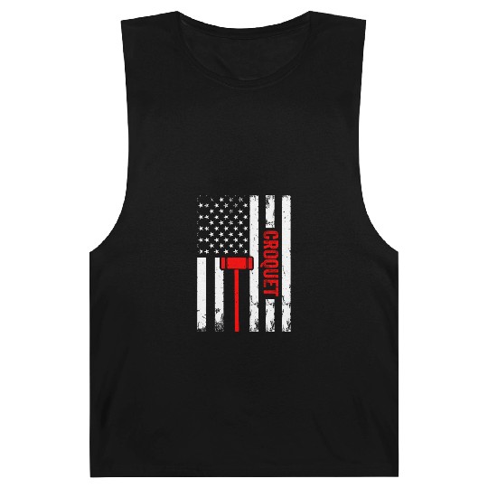Croquet US Flag Croquet Player Barnard Tanks
