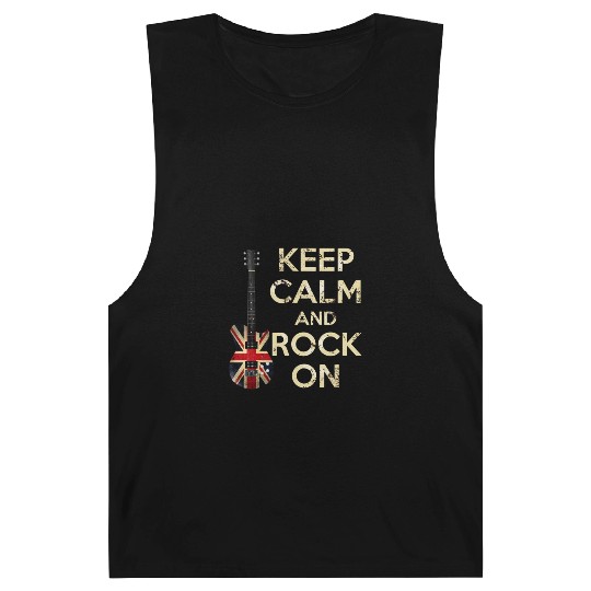 Keep Calm and Rock On Union Jack Guitar Barnard Tanks